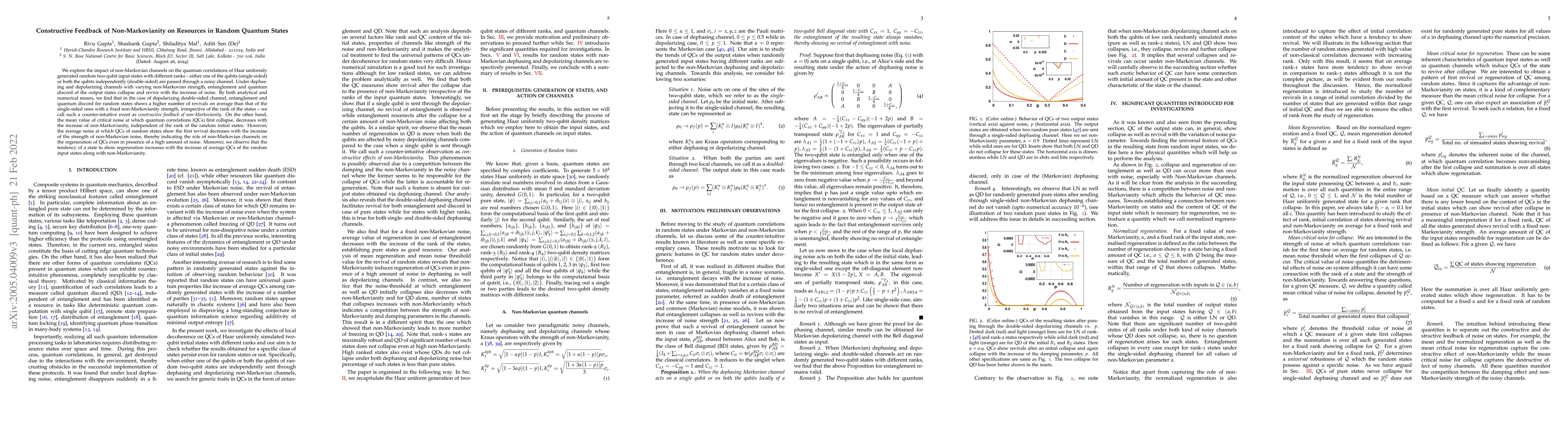 Thumbnail for Constructive Feedback of Non-Markovianity on Resources in Random Quantum
  States