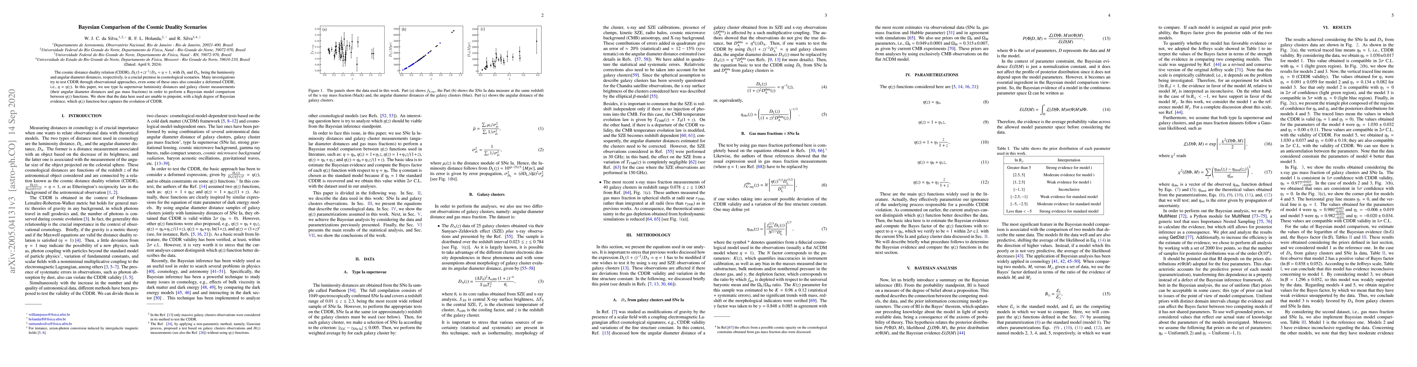 Thumbnail for Bayesian Comparison of the Cosmic Duality Scenarios