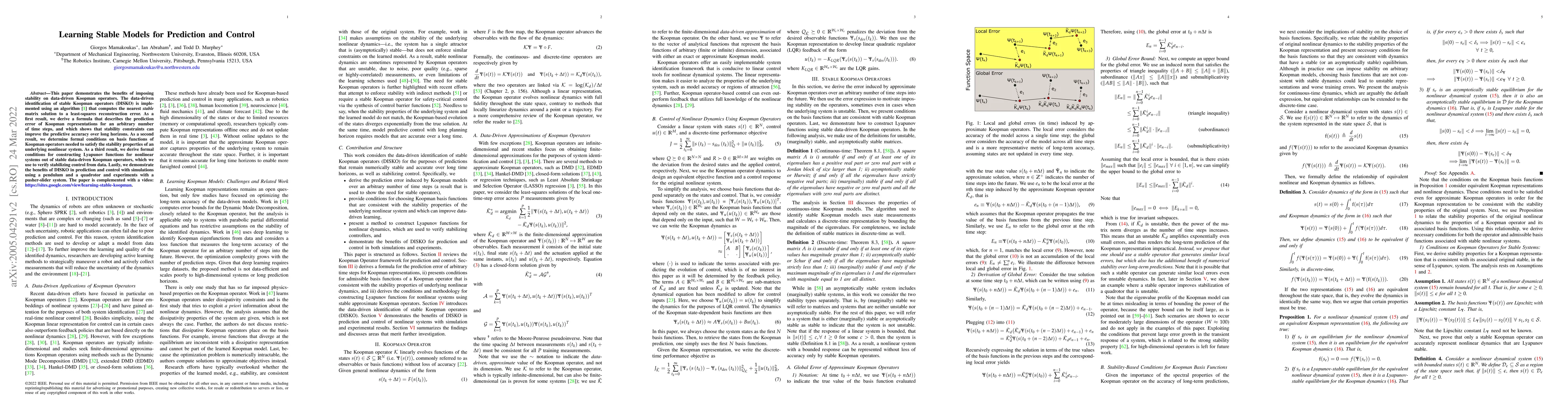 Thumbnail for Learning Stable Models for Prediction and Control