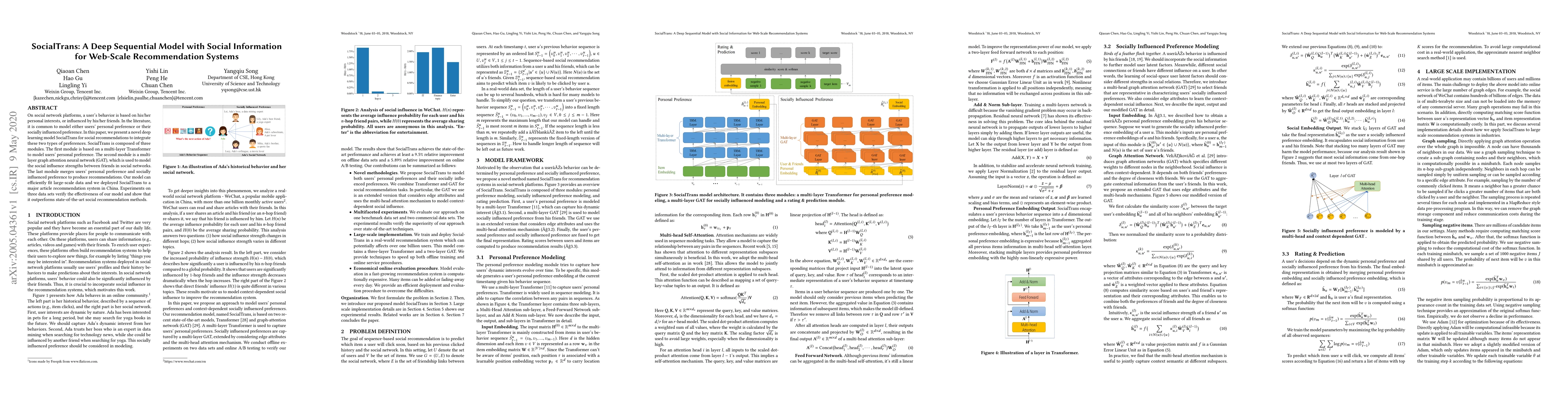 Thumbnail for SocialTrans: A Deep Sequential Model with Social Information for
  Web-Scale Recommendation Systems