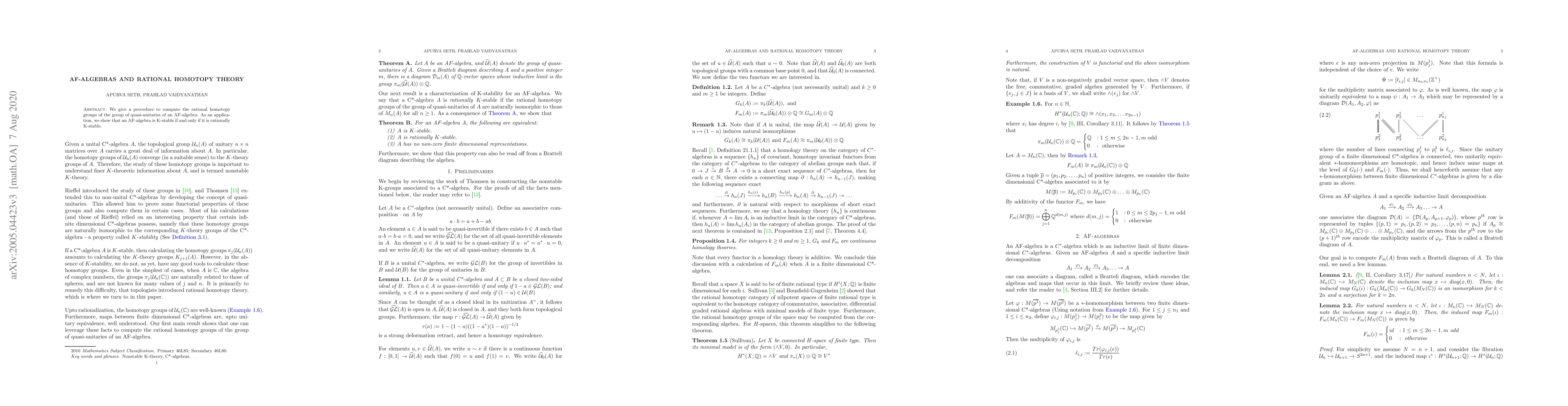 Thumbnail for AF-algebras and rational homotopy theory