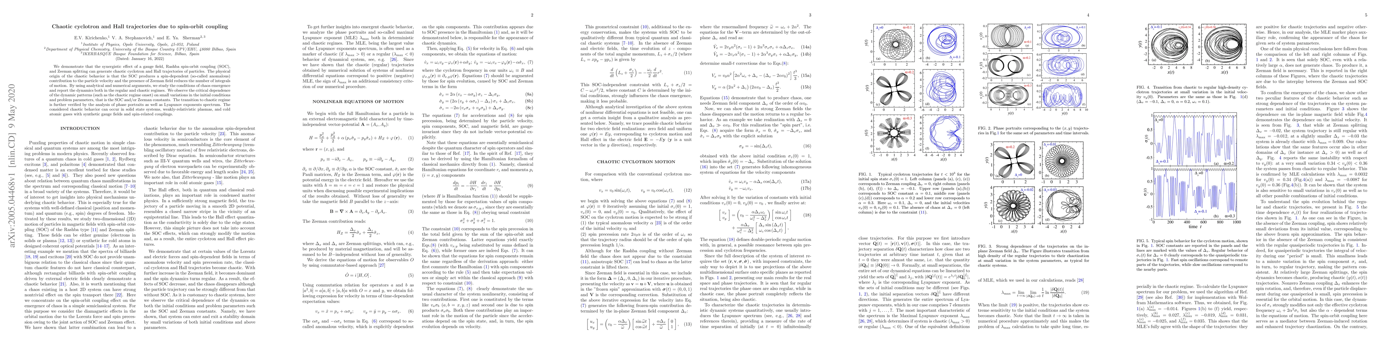 Thumbnail for Chaotic cyclotron and Hall trajectories due to spin-orbit coupling