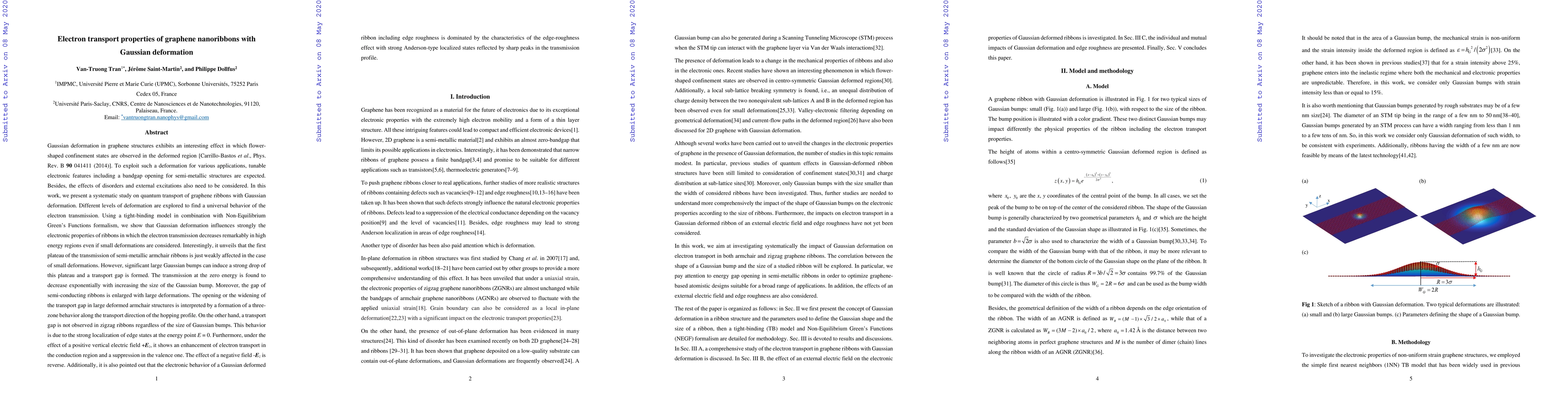 Thumbnail for Electron transport properties of graphene nanoribbons with Gaussian
  deformation