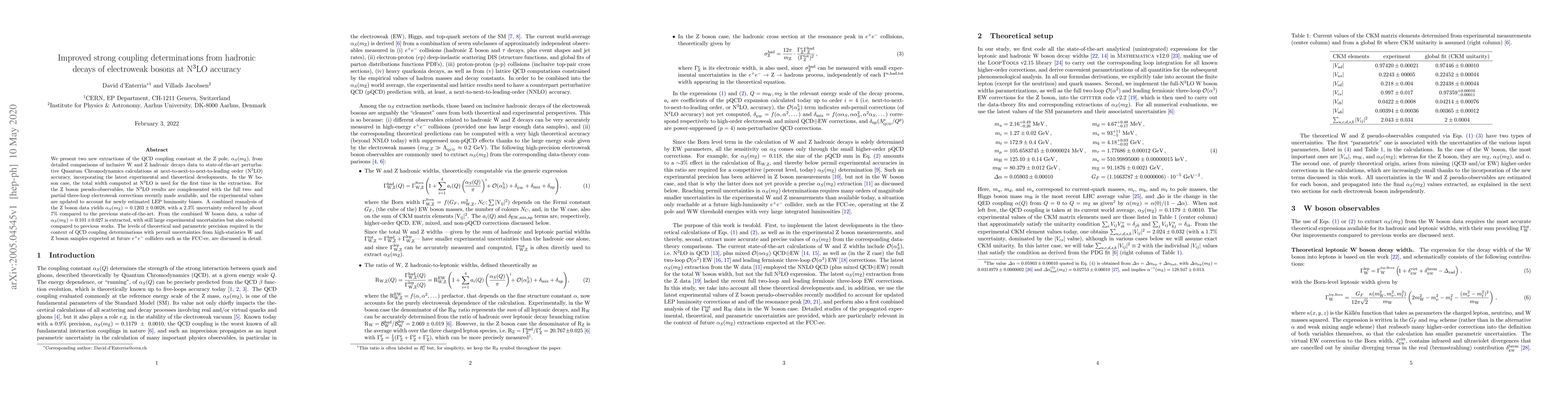 Thumbnail for Improved strong coupling determinations from hadronic decays of
  electroweak bosons at N$^3$LO accuracy