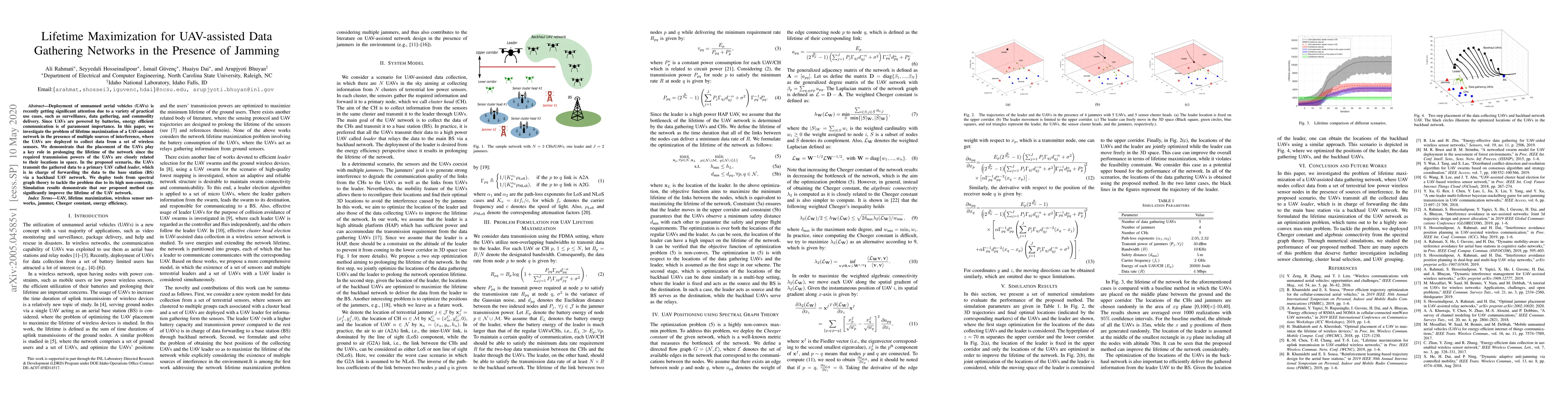 Thumbnail for Lifetime Maximization for UAV-assisted Data Gathering Networks in the
  Presence of Jamming