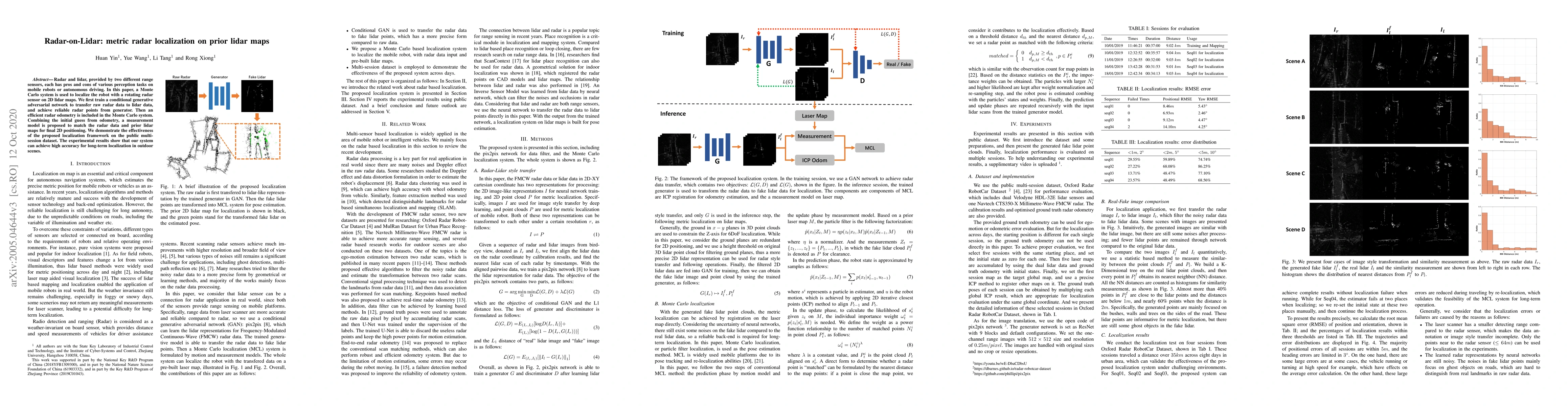 Thumbnail for Radar-on-Lidar: metric radar localization on prior lidar maps