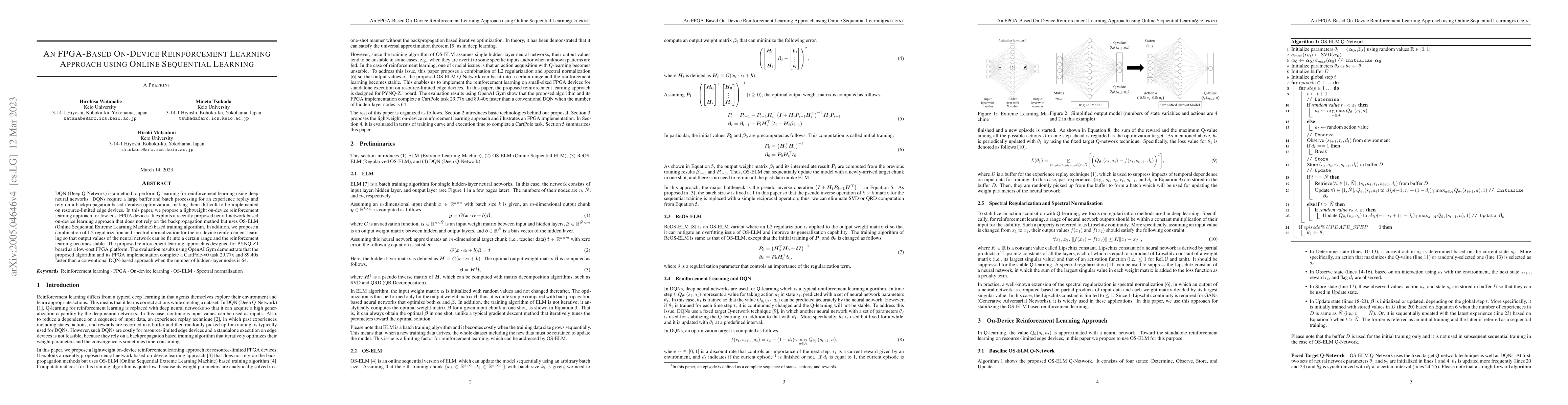 Thumbnail for An FPGA-Based On-Device Reinforcement Learning Approach using Online
  Sequential Learning