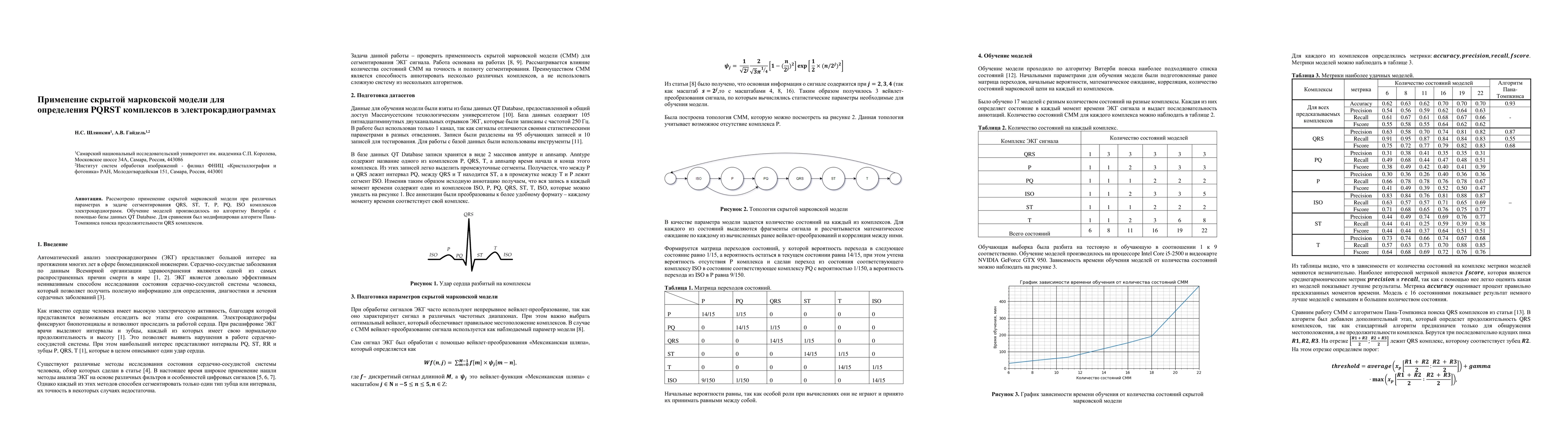 Thumbnail for Application of the Hidden Markov Model for determining PQRST complexes
  in electrocardiograms