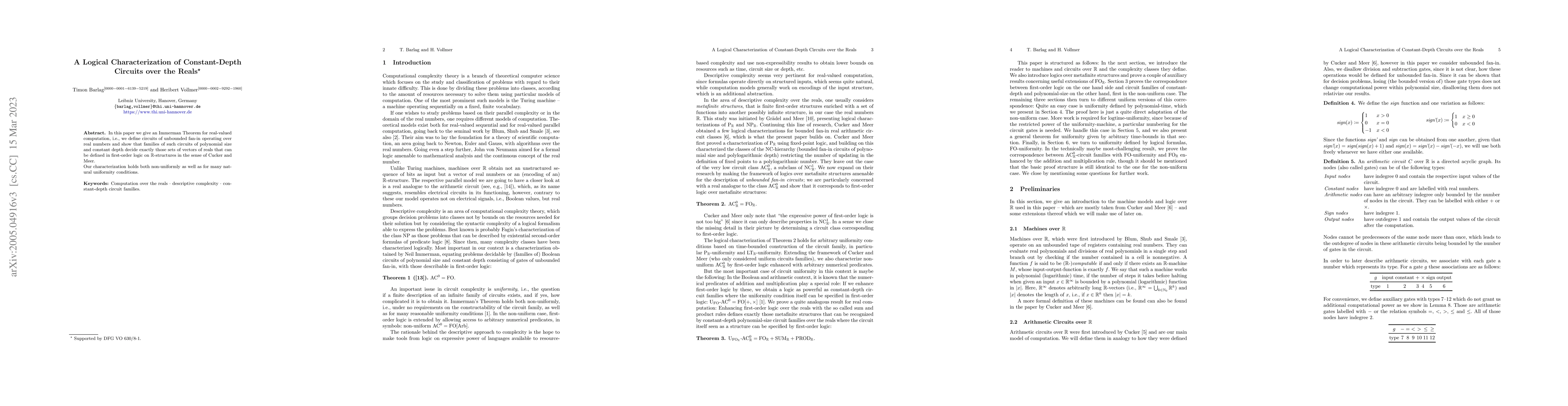 Thumbnail for A Logical Characterization of Constant-Depth Circuits over the Reals