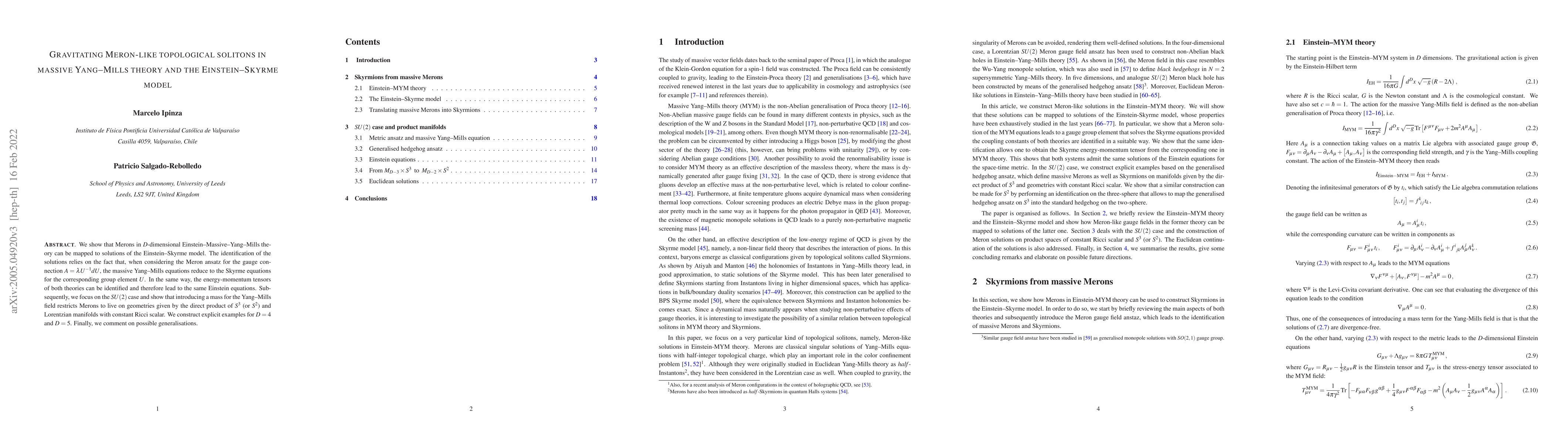 Thumbnail for Gravitating Meron-like topological solitons in massive Yang-Mills theory
  and the Einstein-Skyrme model