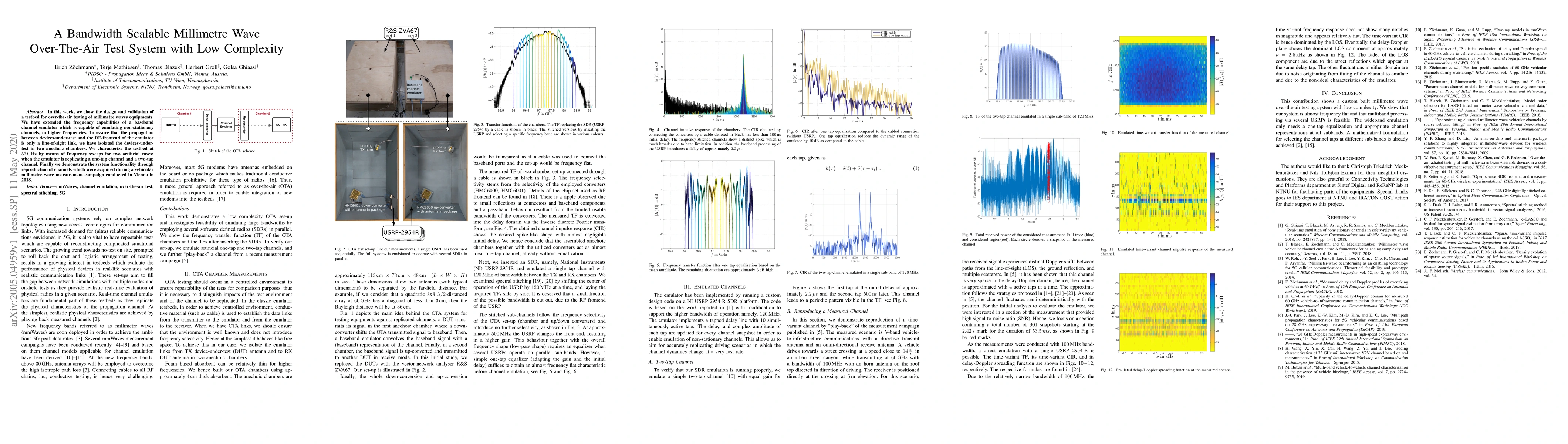 Thumbnail for A Bandwidth Scalable Millimetre Wave Over-The-Air Test System with Low
  Complexity