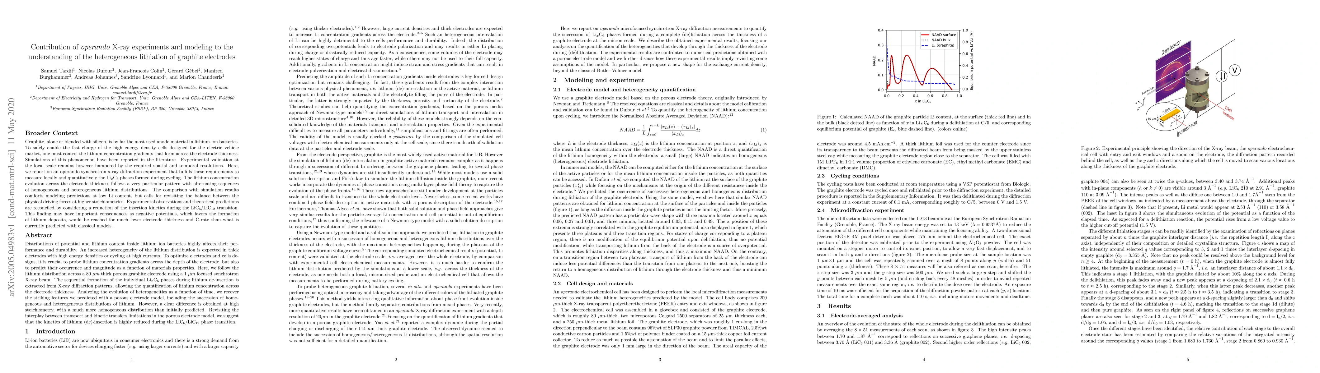 Thumbnail for Contribution of X-ray experiments and modeling to the understanding of
  the heterogeneous lithiation of graphite electrodes