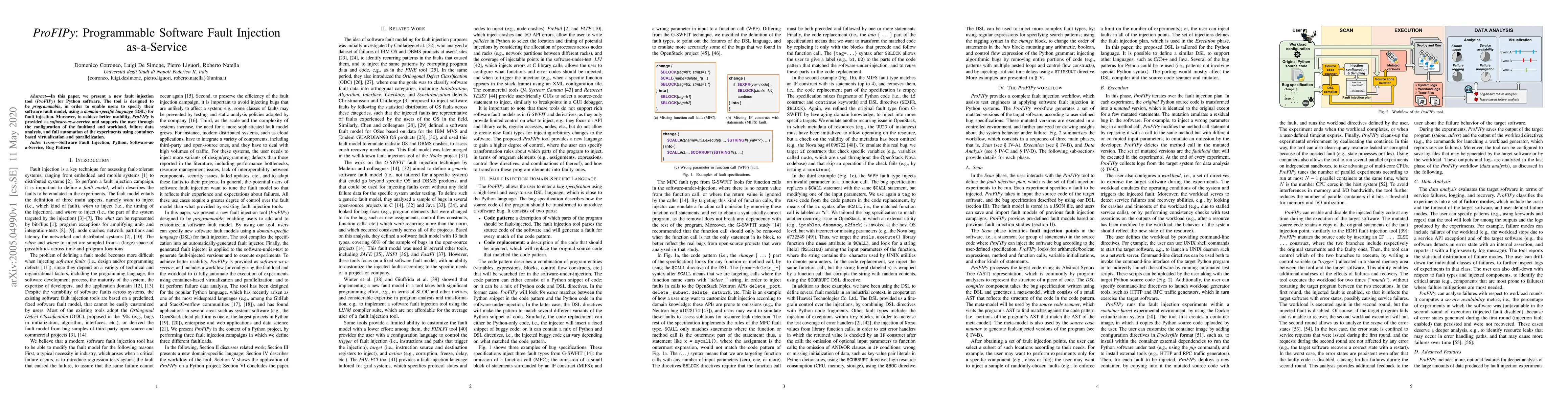 Thumbnail for ProFIPy: Programmable Software Fault Injection as-a-Service