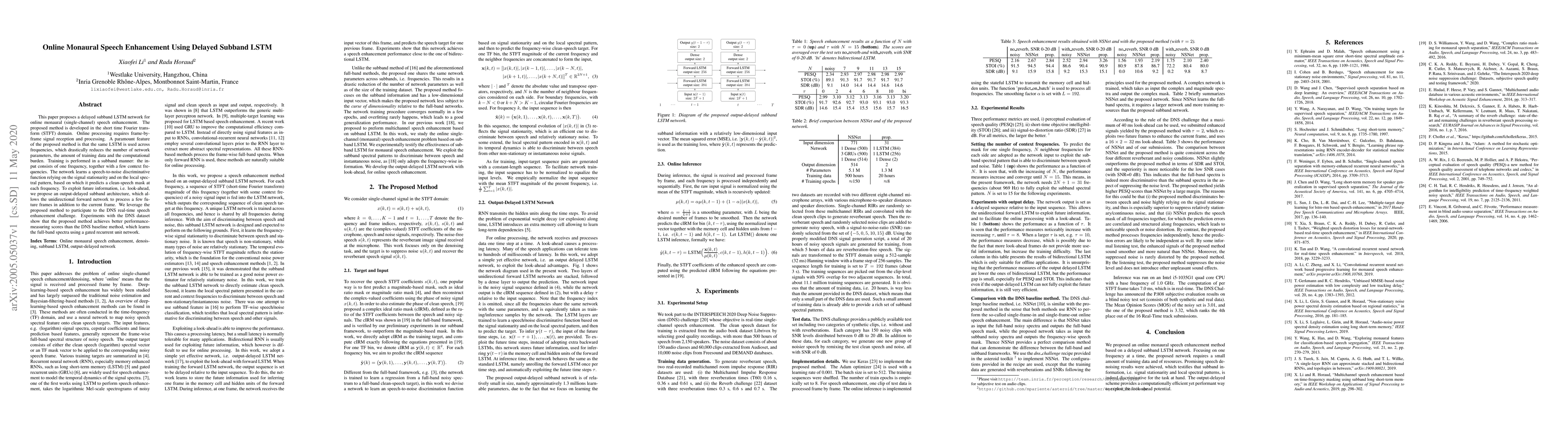 Thumbnail for Online Monaural Speech Enhancement Using Delayed Subband LSTM