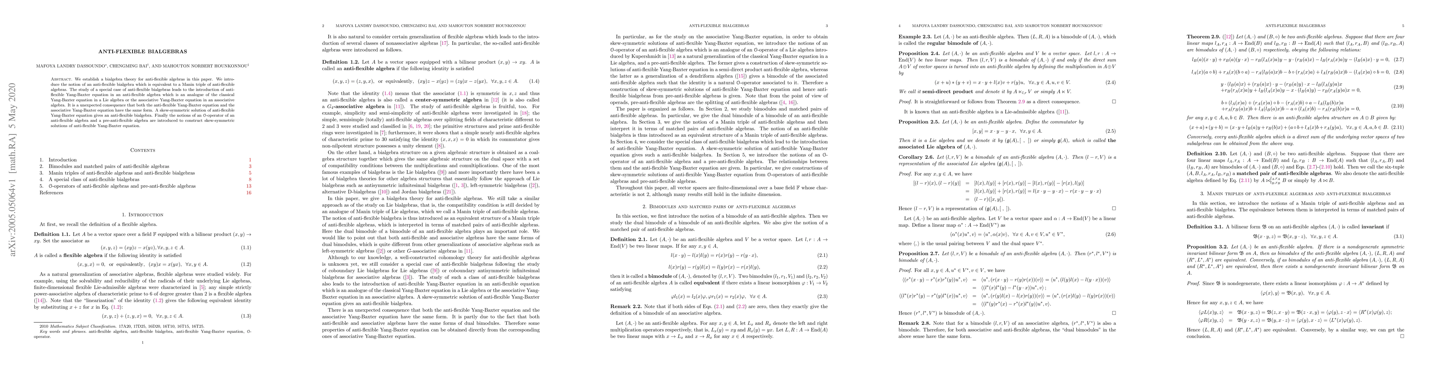 Thumbnail for Anti-flexible bialgebras