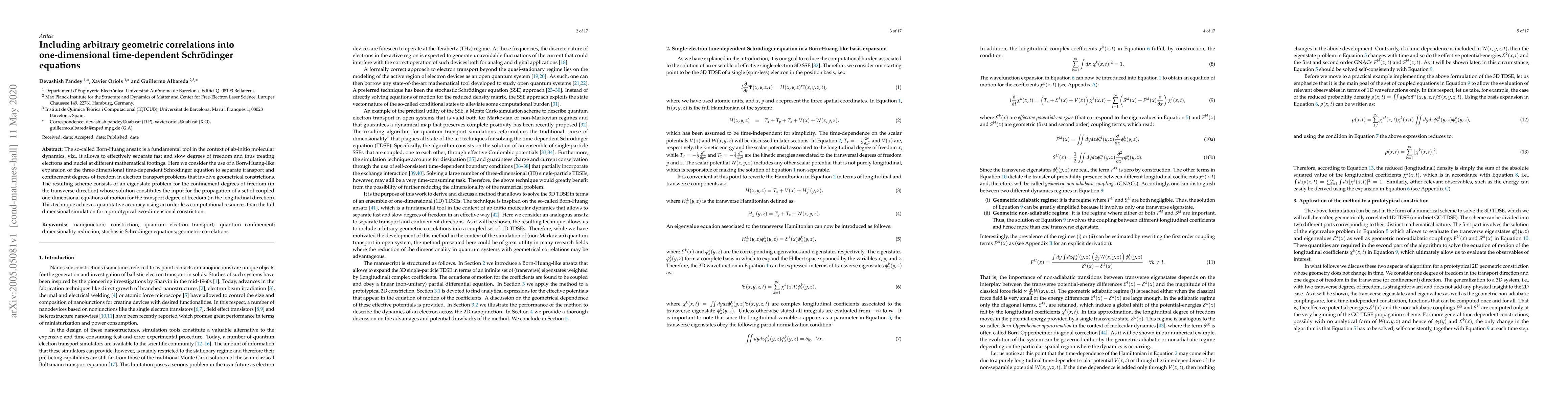 Thumbnail for Including arbitrary geometric correlations into one-dimensional
  time-dependent Schr\"{o}dinger equations