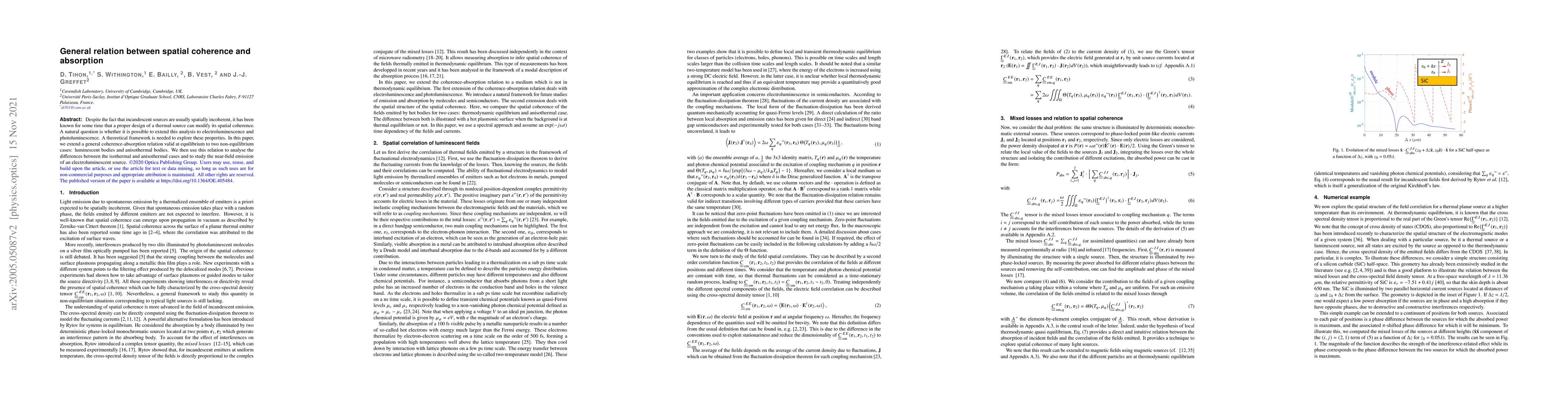 Thumbnail for General relation between spatial coherence and absorption