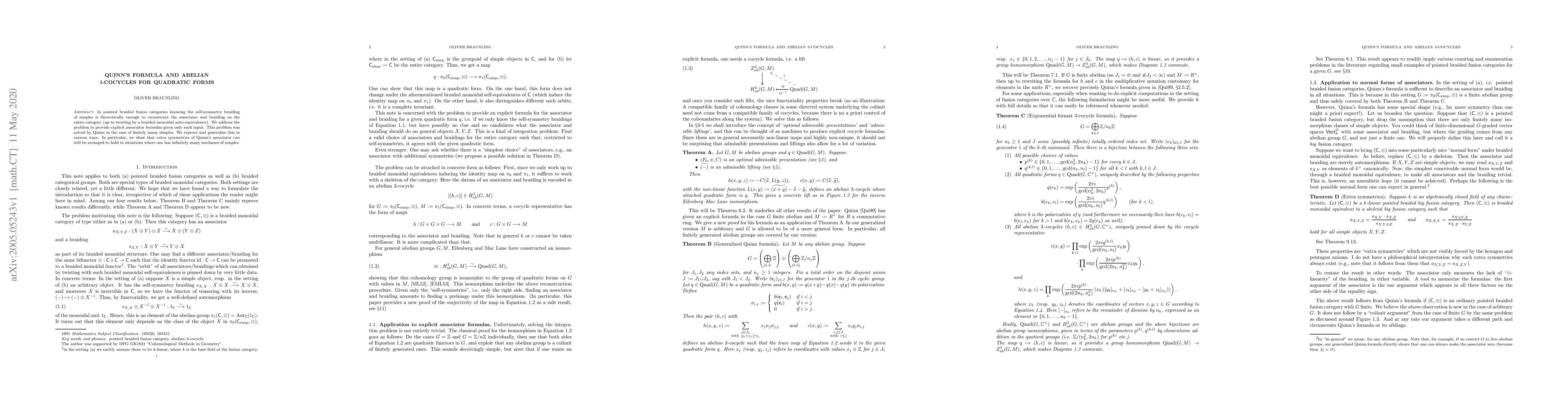 Thumbnail for Quinn's formula and abelian 3-cocycles for quadratic forms