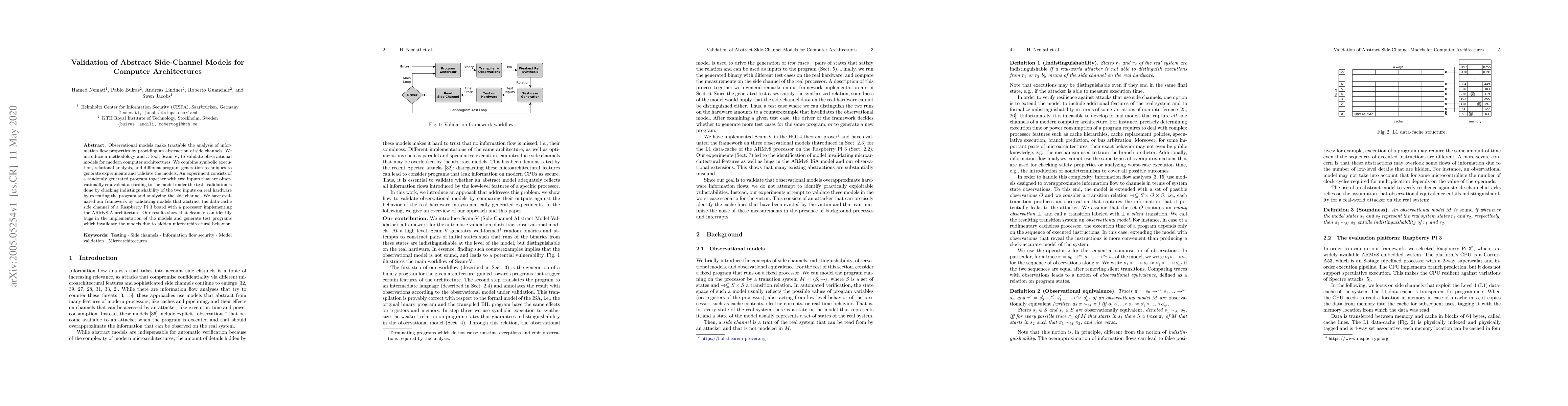 Thumbnail for Validation of Abstract Side-Channel Models for Computer Architectures