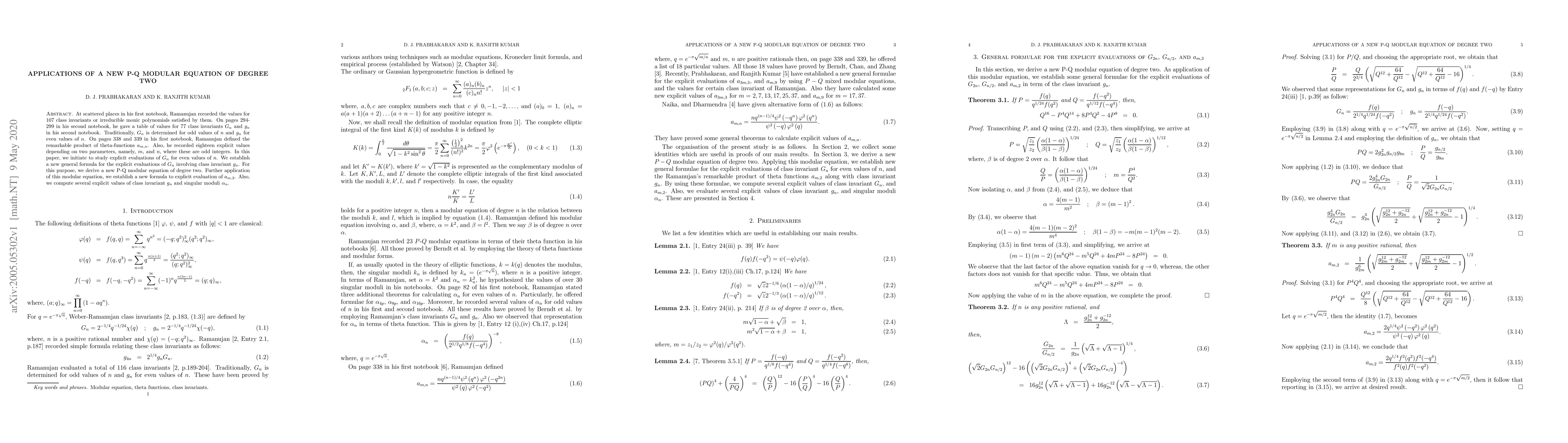 Thumbnail for Applications of a new P-Q modular equation of degree two