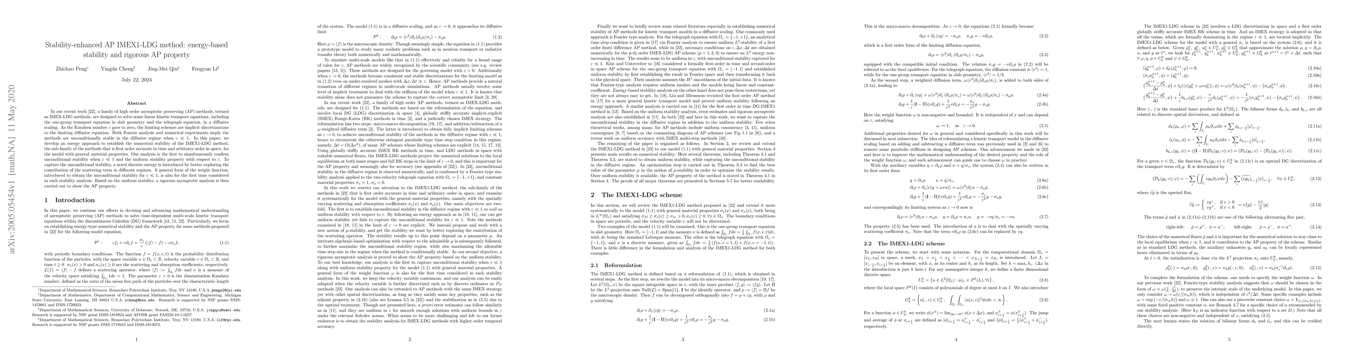 Thumbnail for Stability-enhanced AP IMEX1-LDG method: energy-based stability and
  rigorous AP property