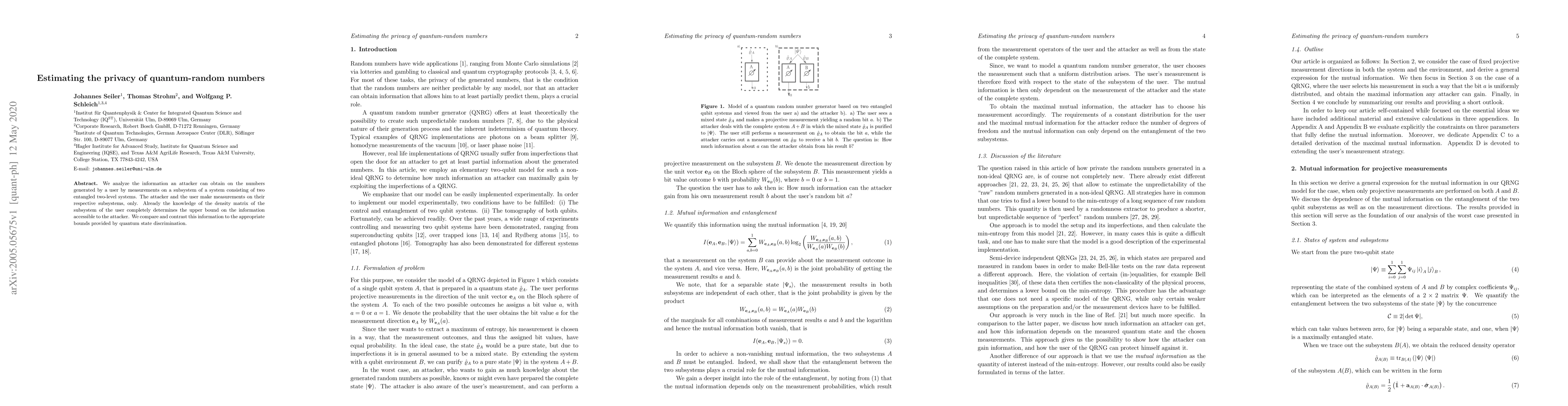 Thumbnail for Estimating the privacy of quantum-random numbers