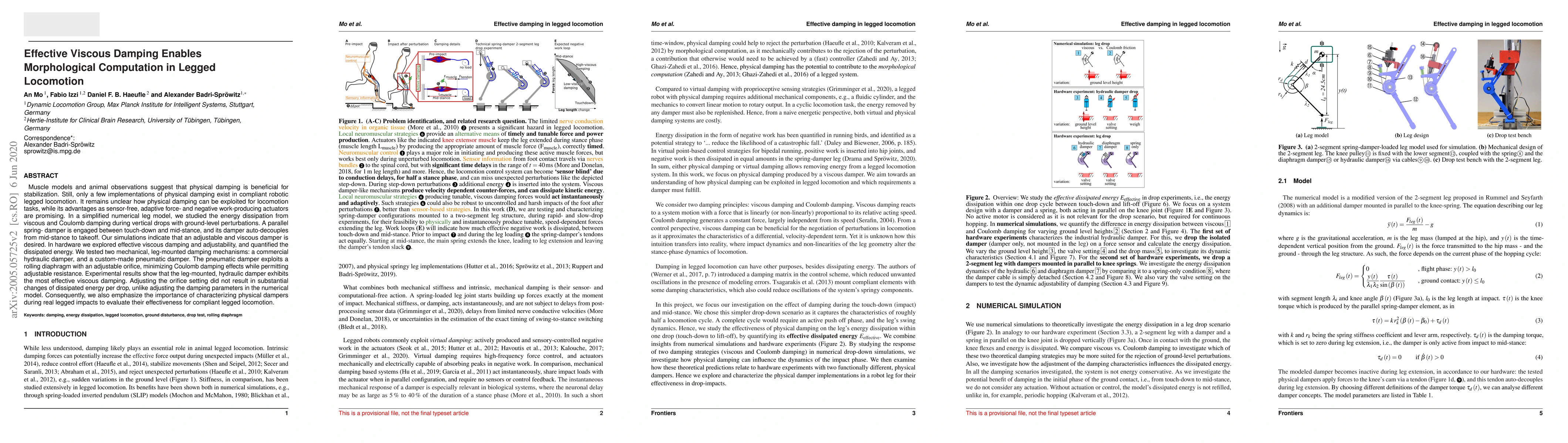 Thumbnail for Effective Viscous Damping Enables Morphological Computation in Legged
  Locomotion
