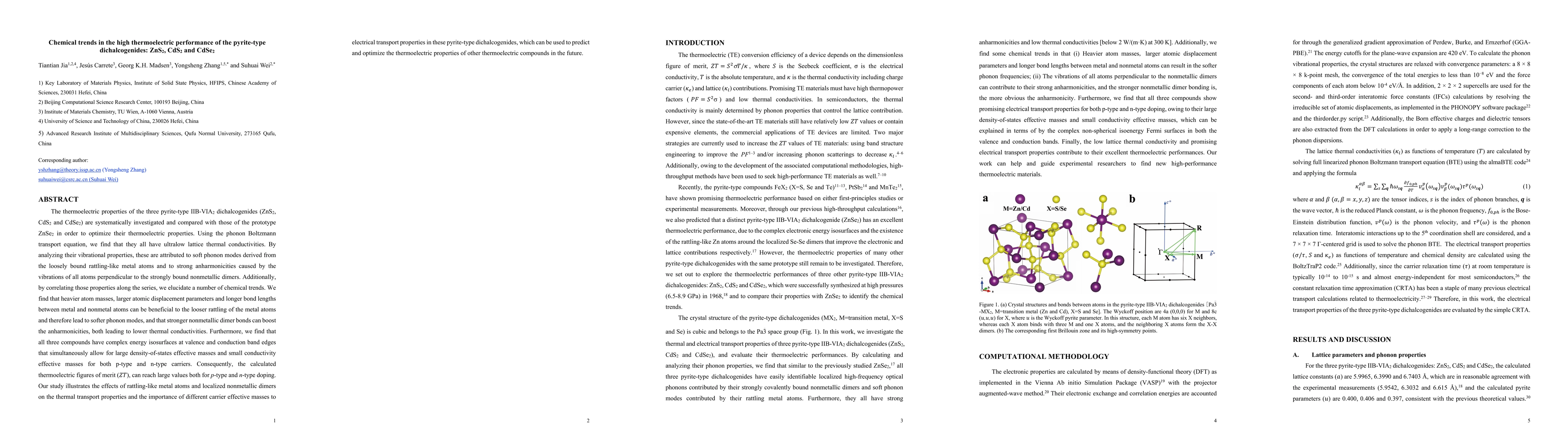 Thumbnail for Chemical trends in the high thermoelectric performance of the
  pyrite-type dichalcogenides: ZnS2, CdS2 and CdSe2