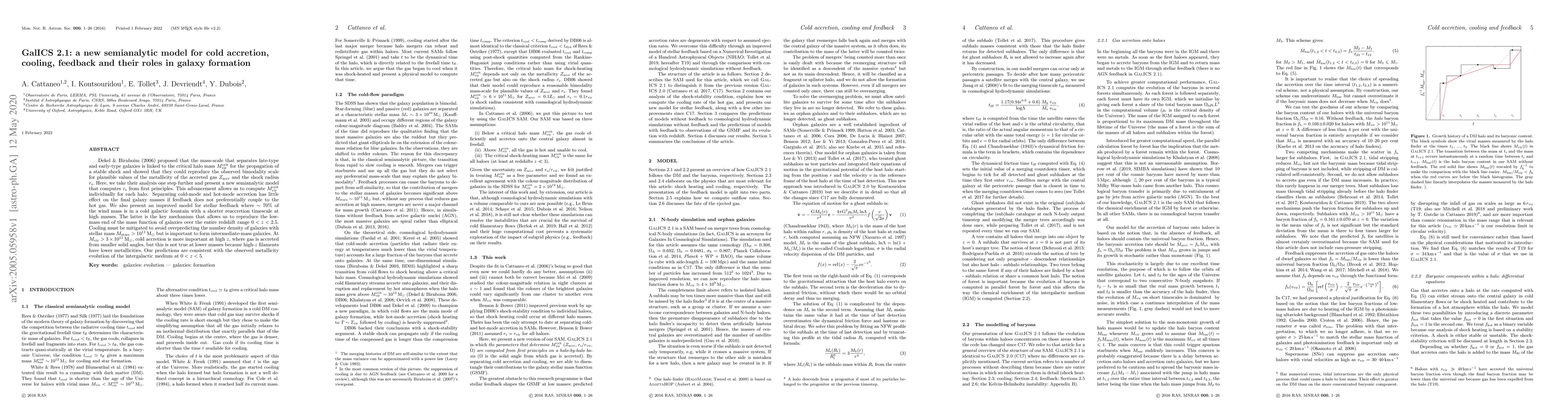 Thumbnail for GalICS 2.1: a new semianalytic model for cold accretion, cooling,
  feedback and their roles in galaxy formation