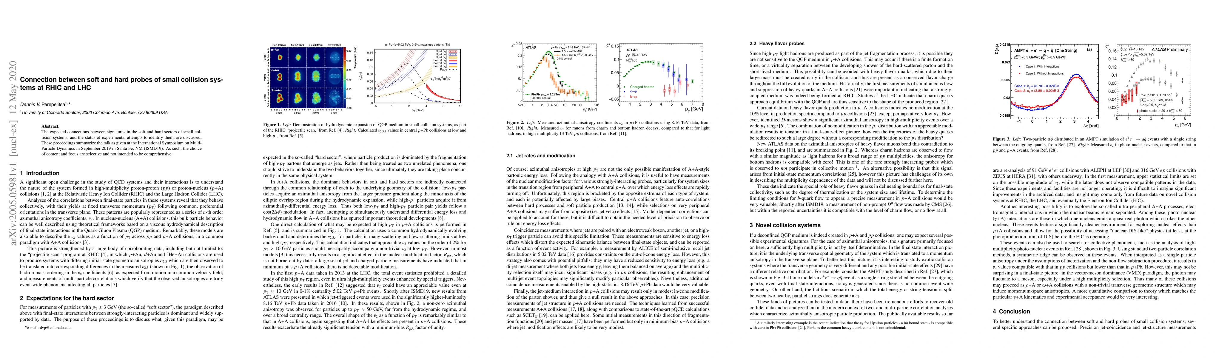 Thumbnail for Connection between soft and hard probes of small collision systems at
  RHIC and LHC