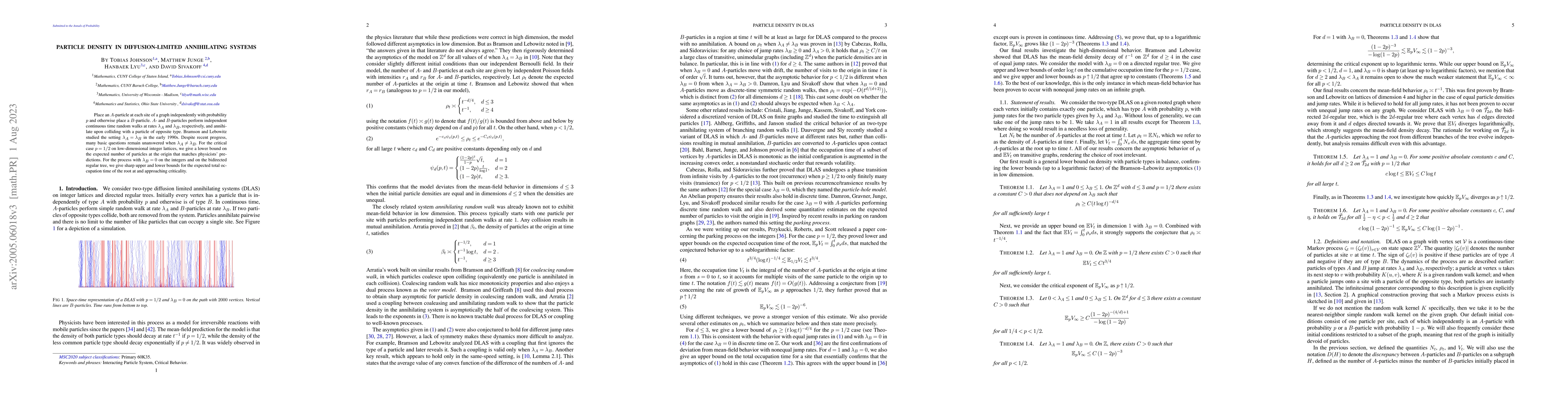 Thumbnail for Particle density in diffusion-limited annihilating systems