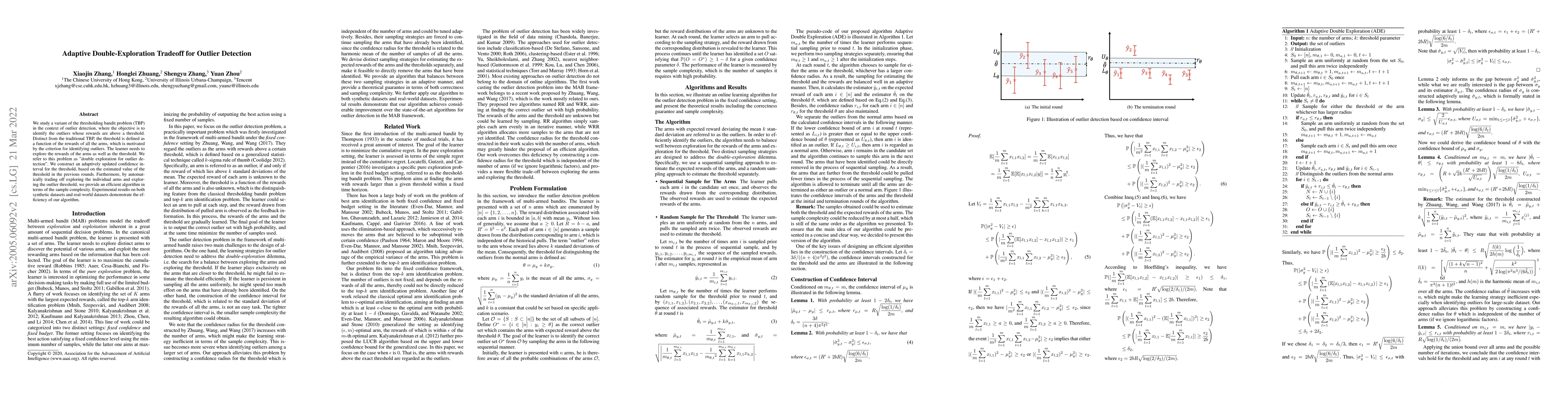Thumbnail for Adaptive Double-Exploration Tradeoff for Outlier Detection