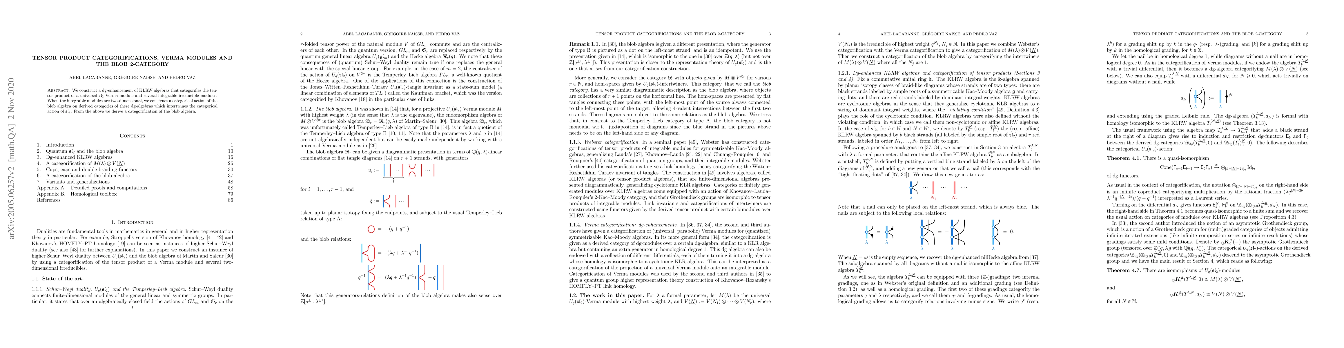 Thumbnail for Tensor product categorifications, Verma modules and the blob 2-category