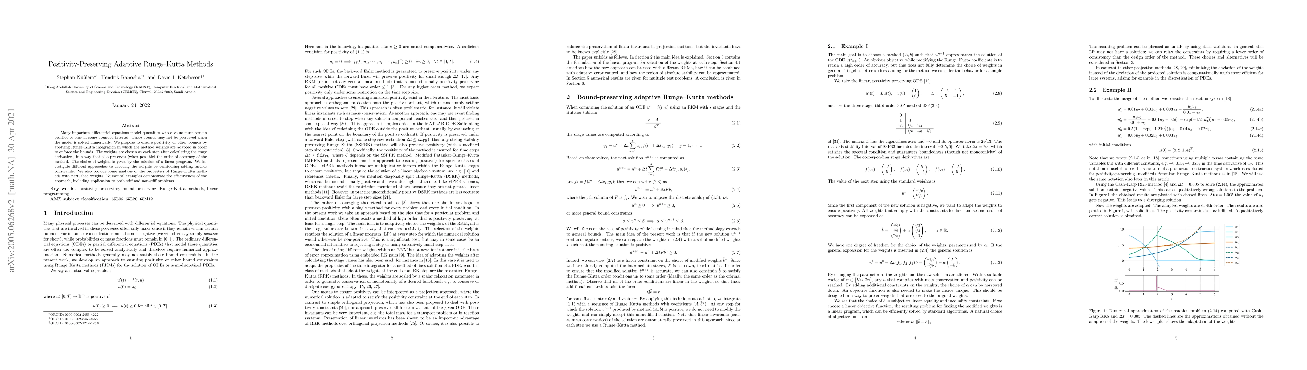 Thumbnail for Positivity-Preserving Adaptive Runge-Kutta Methods