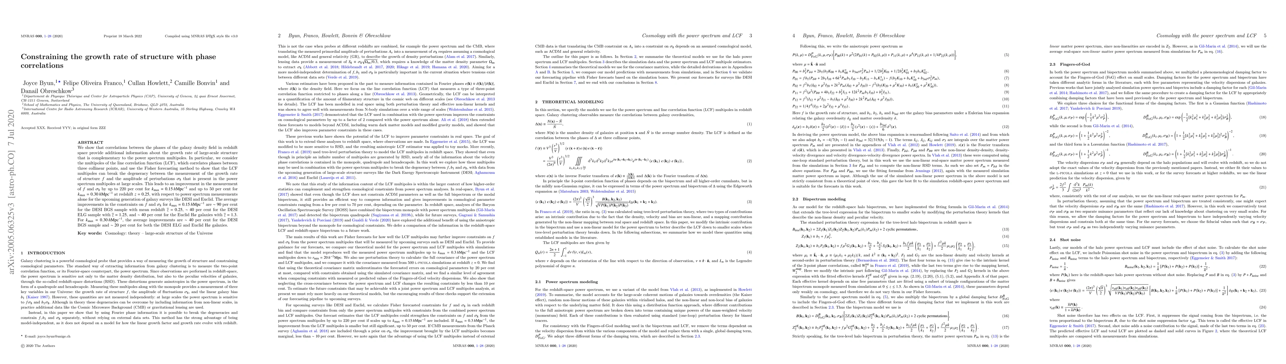 Thumbnail for Constraining the growth rate of structure with phase correlations