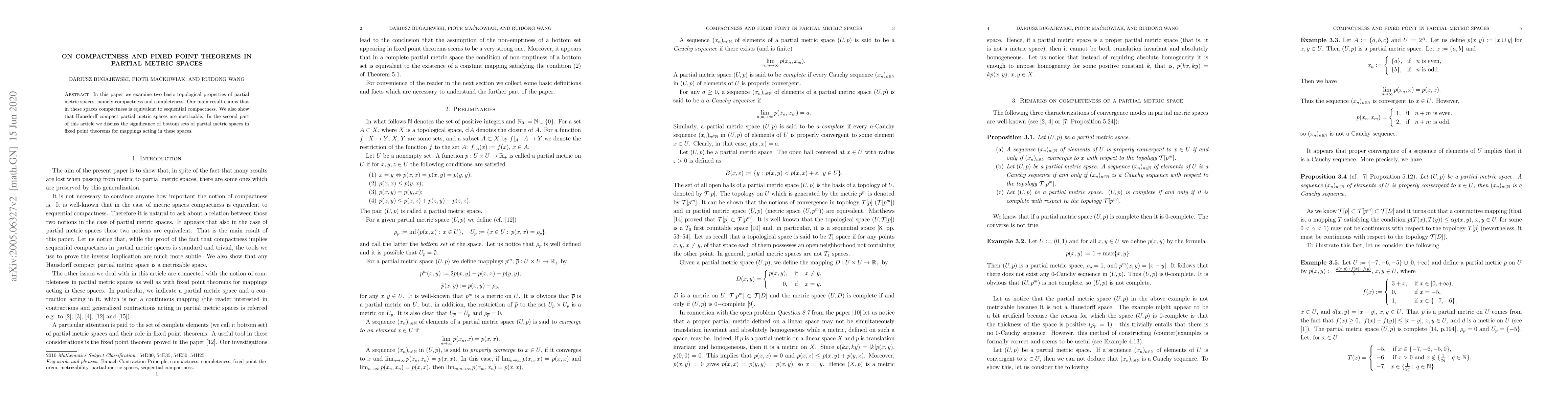 Thumbnail for On compactness and fixed point theorems in partial metric spaces