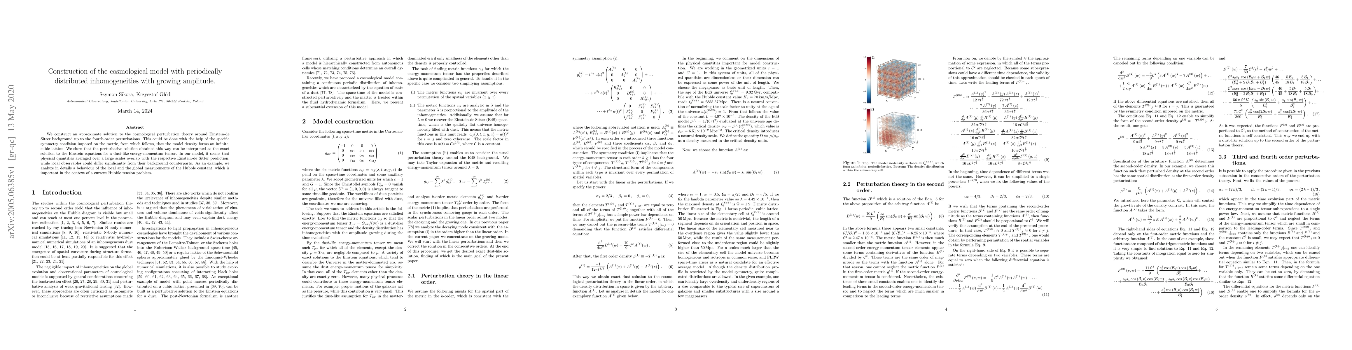 Thumbnail for Construction of the cosmological model with periodically distributed
  inhomogeneities with growing amplitude