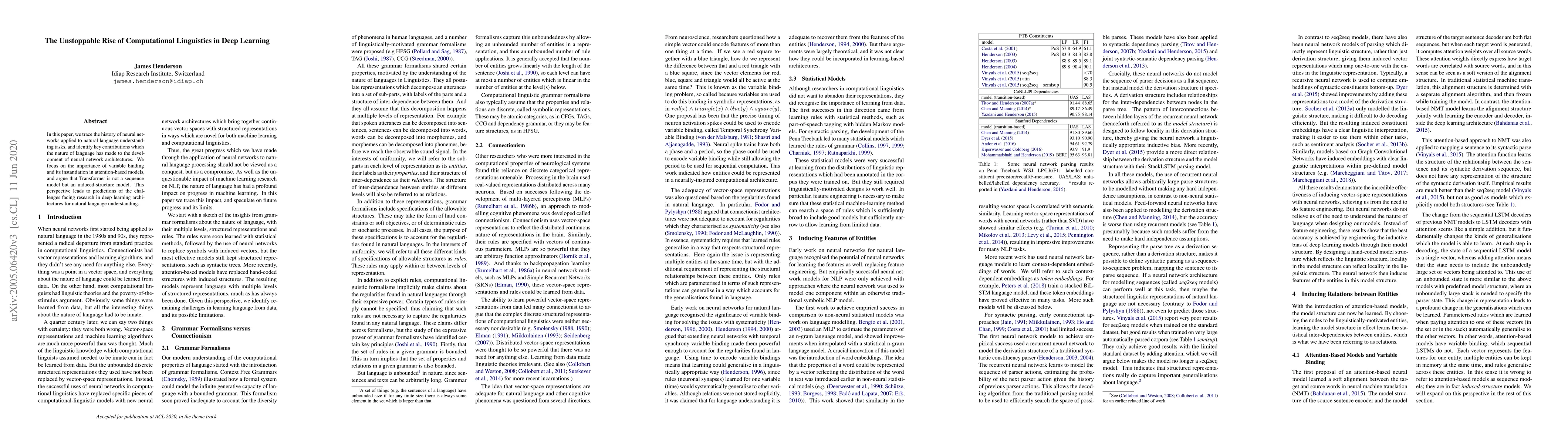 Thumbnail for The Unstoppable Rise of Computational Linguistics in Deep Learning