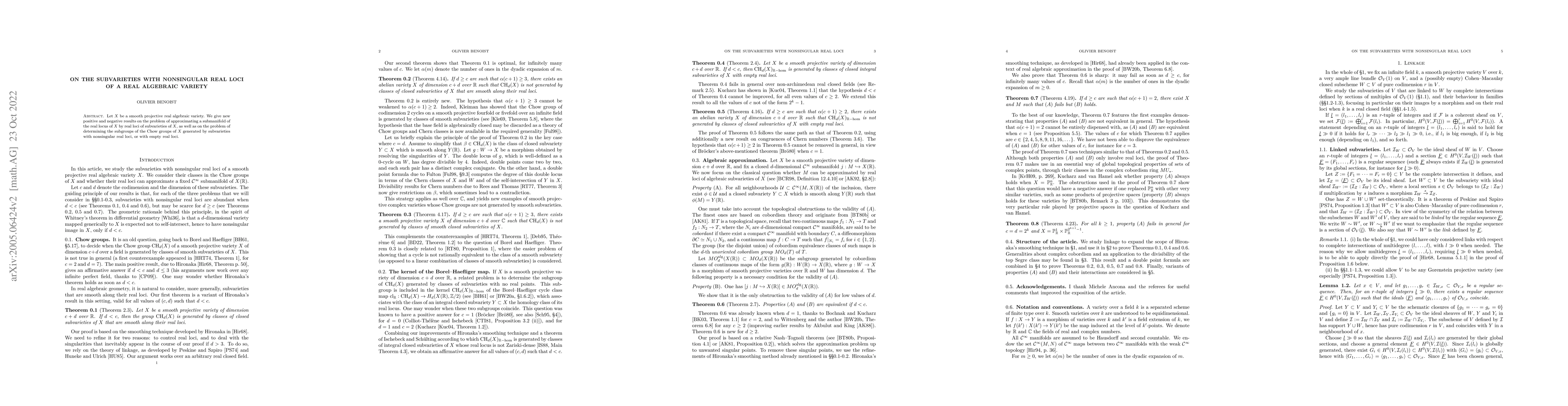 Thumbnail for On the subvarieties with nonsingular real loci of a real algebraic
  variety