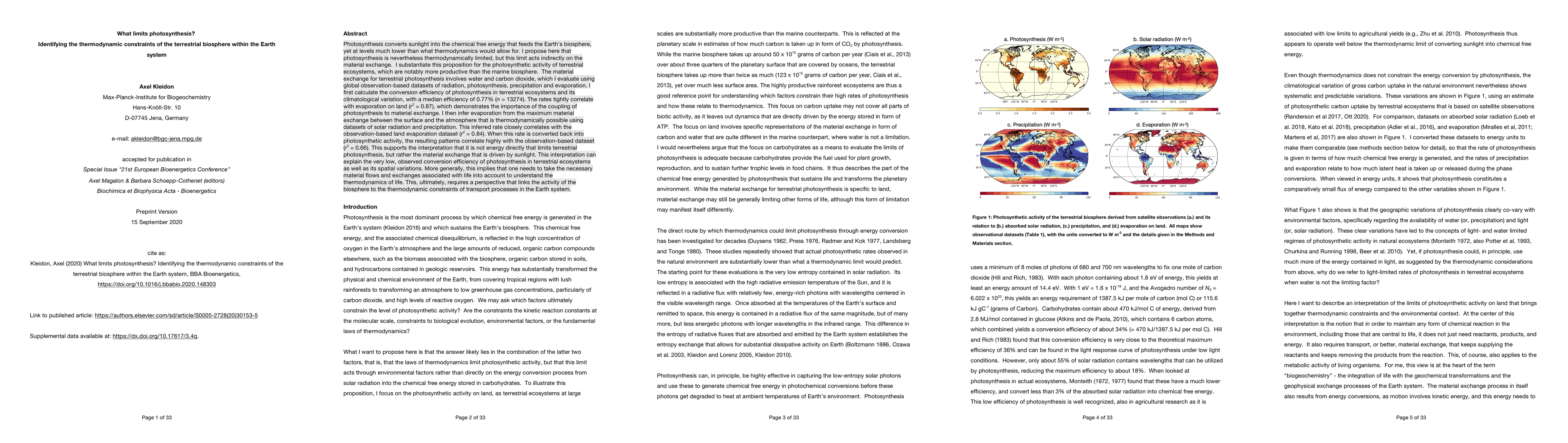 Thumbnail for What limits photosynthesis? Identifying the thermodynamic constraints of
  the biosphere within the Earth system