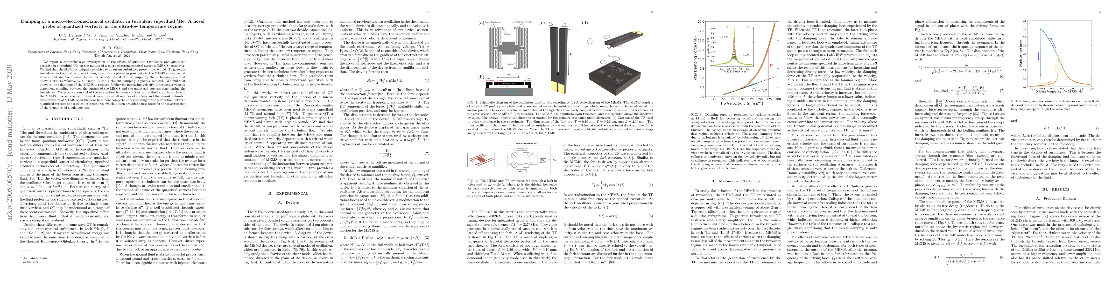 Thumbnail for Damping of a micro-electromechanical oscillator in turbulent superfluid
  $^4$He: A novel probe of quantized vorticity in the ultra-low temperature
  regime