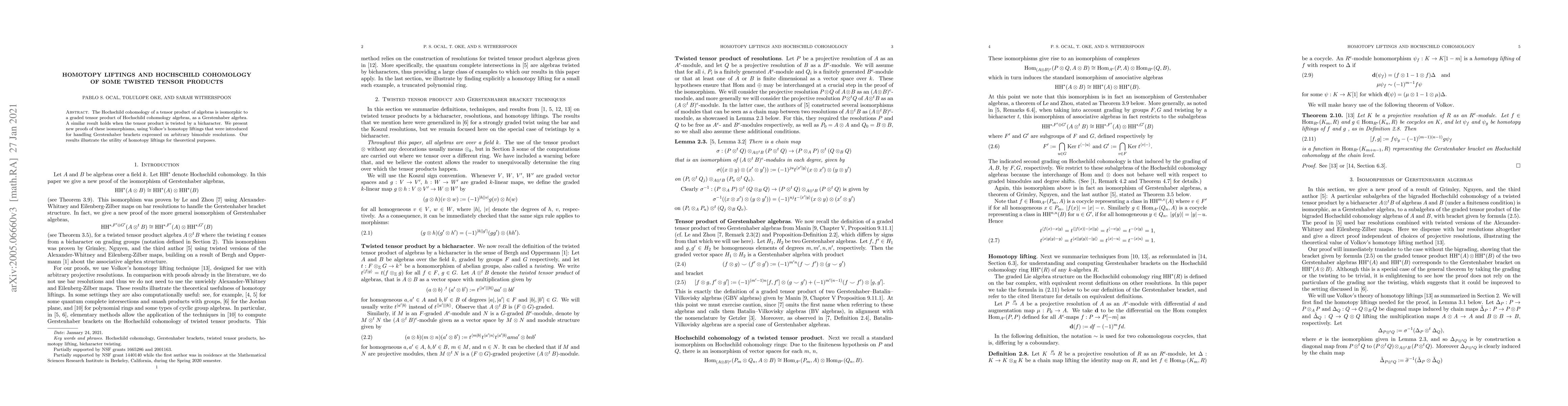 Thumbnail for Homotopy liftings and Hochschild cohomology of some twisted tensor
  products