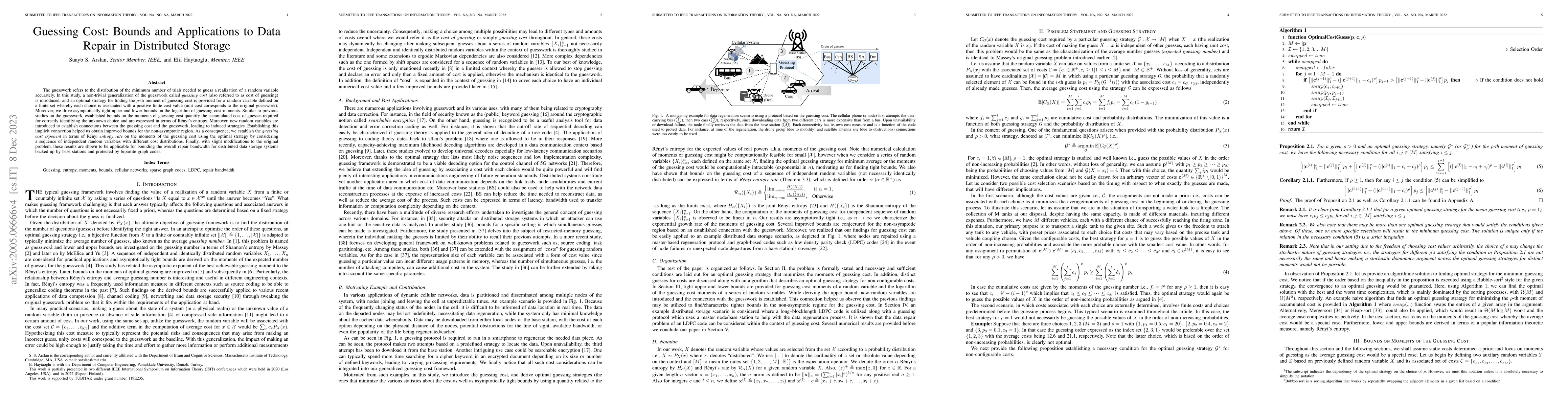 Thumbnail for Guessing Cost: Bounds and Applications to Data Repair in Distributed
  Storage