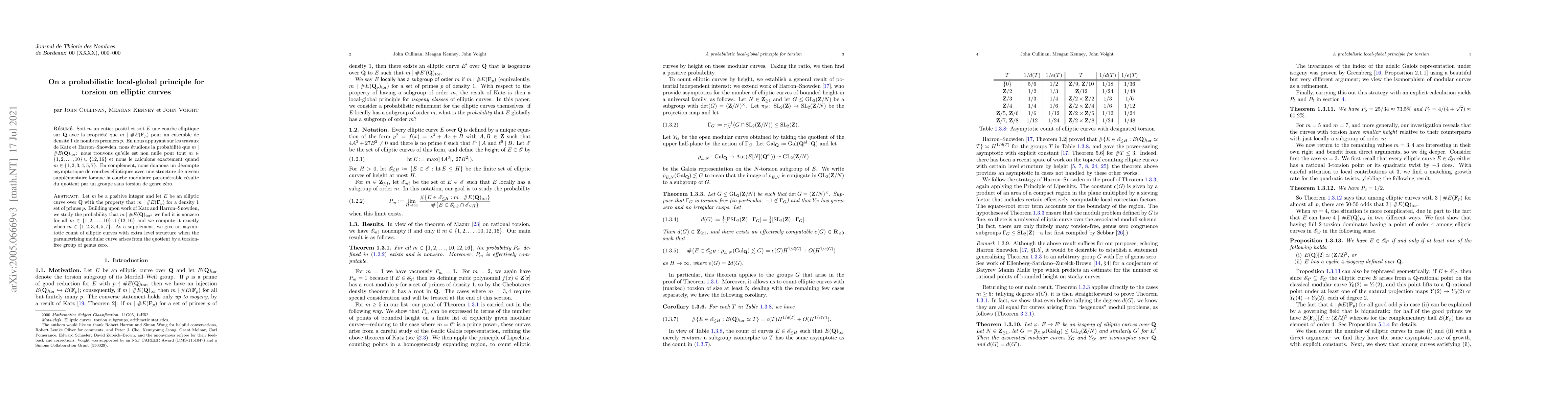 Thumbnail for On a probabilistic local-global principle for torsion on elliptic curves