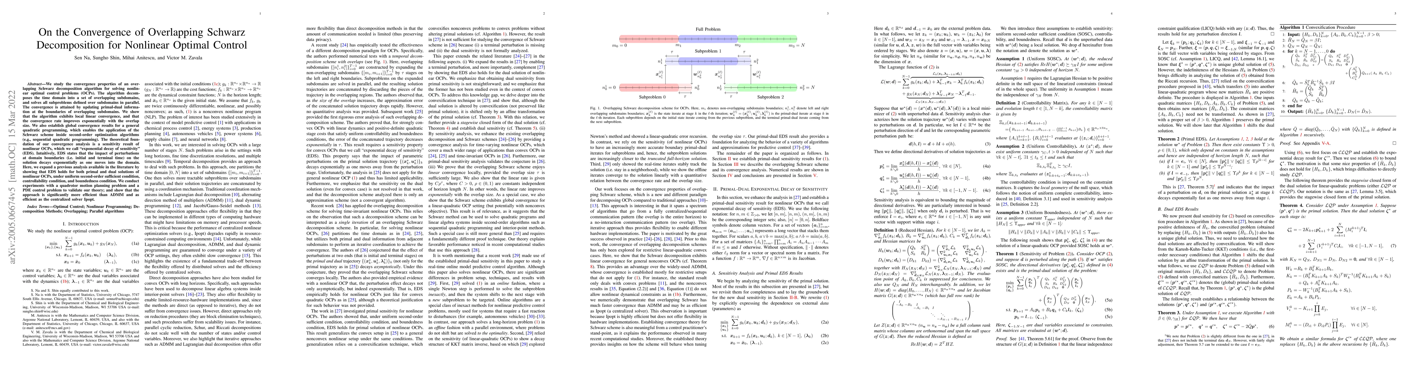 Thumbnail for On the Convergence of Overlapping Schwarz Decomposition for Nonlinear
  Optimal Control
