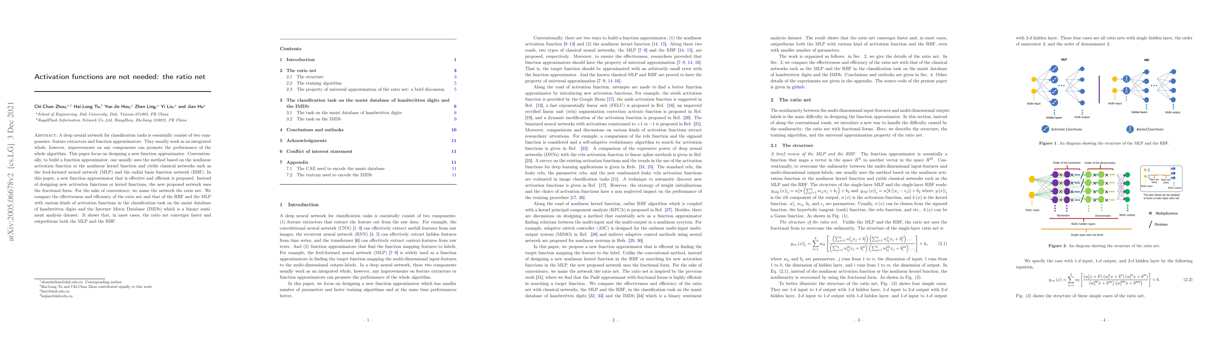Thumbnail for Activation functions are not needed: the ratio net