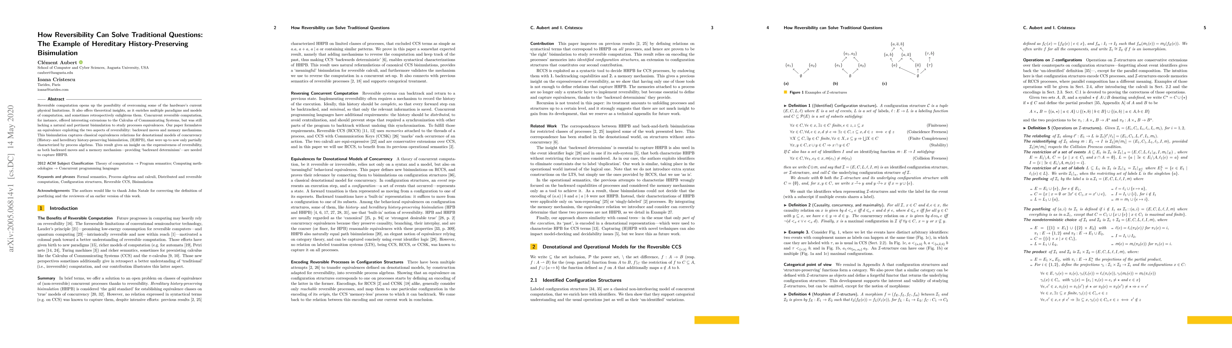 Thumbnail for How Reversibility Can Solve Traditional Questions: The Example of
  Hereditary History-Preserving Bisimulation