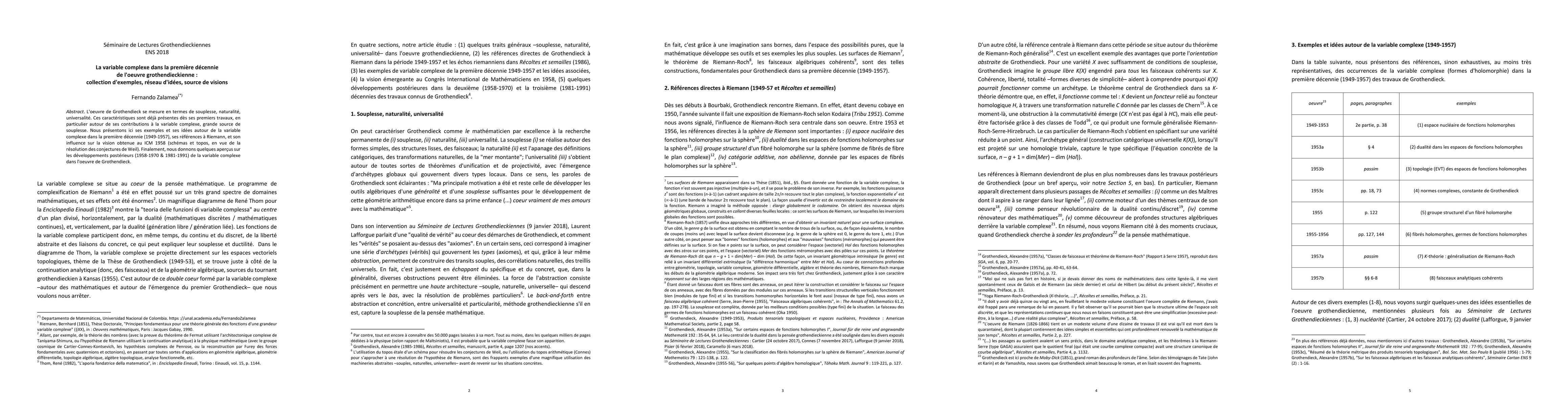 Thumbnail for La variable complexe dans la premiere decennie de l'oeuvre
  grothendieckienne