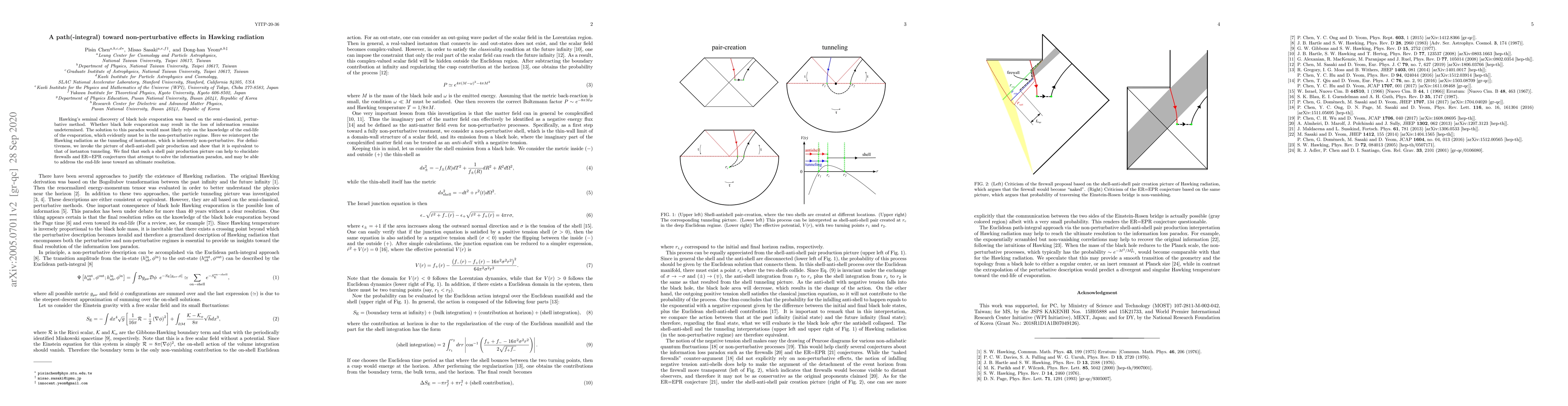 Thumbnail for A path(-integral) toward non-perturbative effects in Hawking radiation