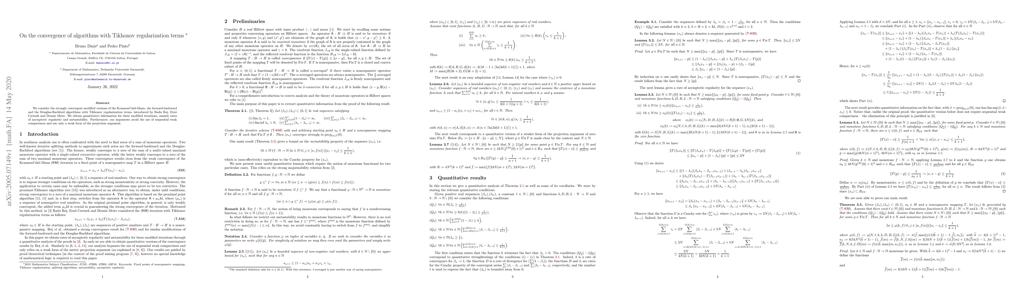 Thumbnail for On the convergence of algorithms with Tikhonov regularization terms